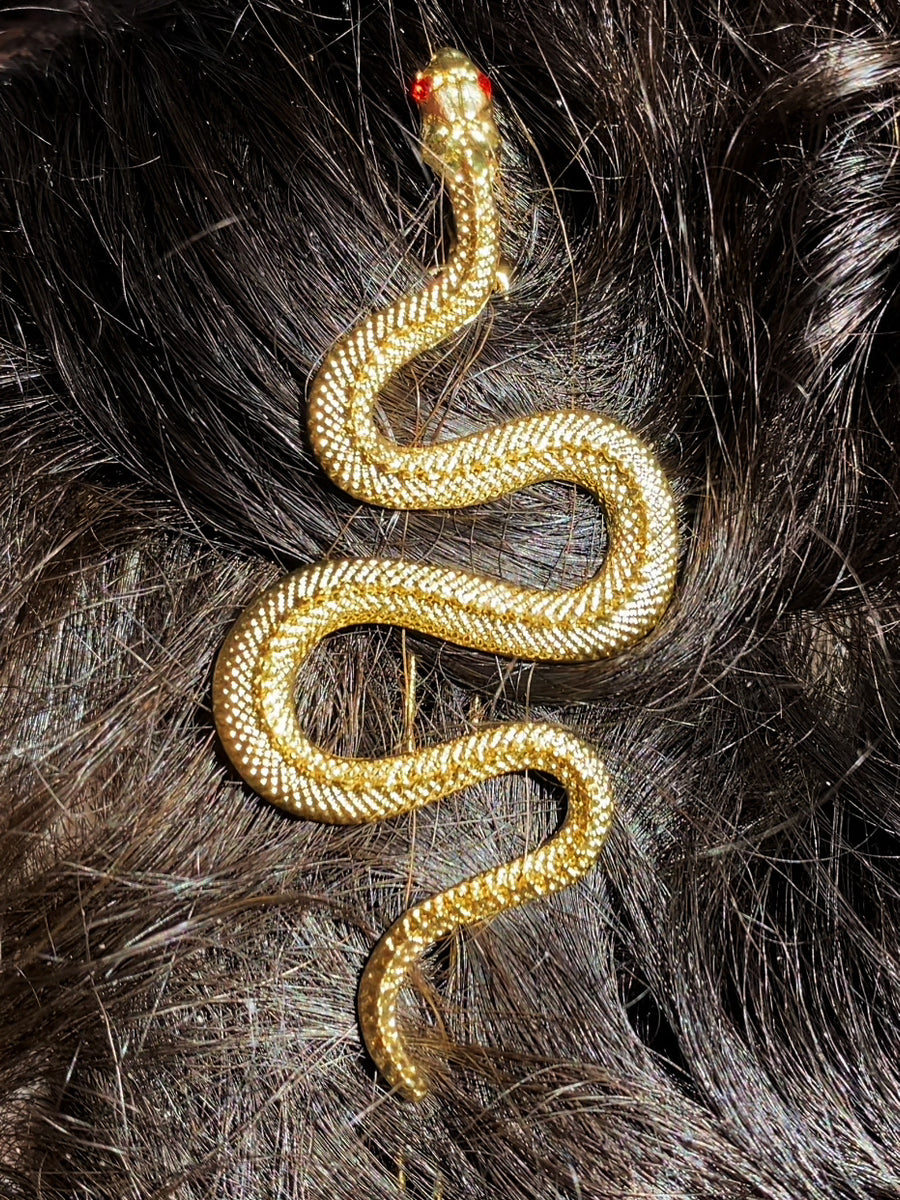 Cascabel Snake Ruby Red Eye Hair Pin – JelliWink Cosmetics LLC