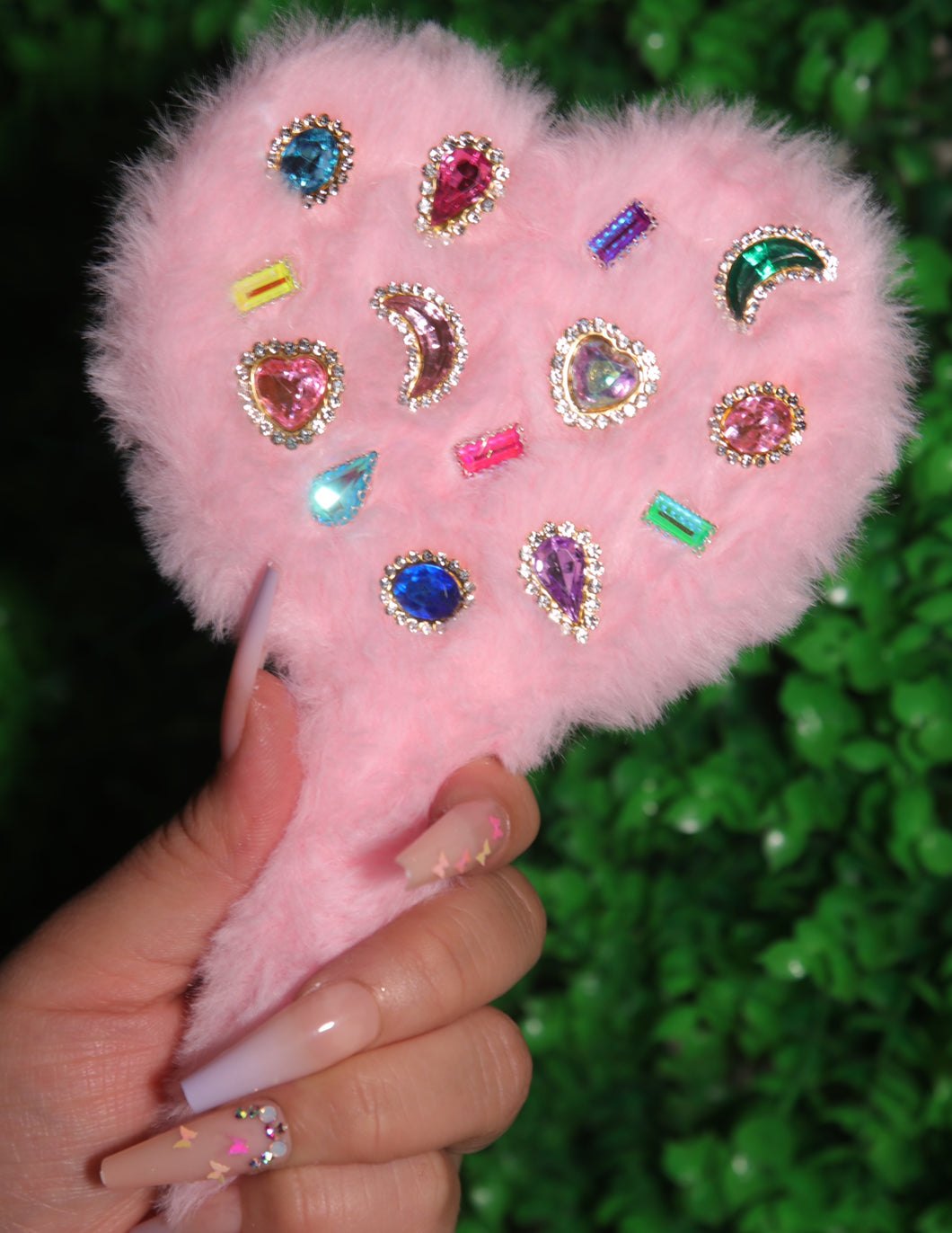 PINK HEART PLUSH MIRROR