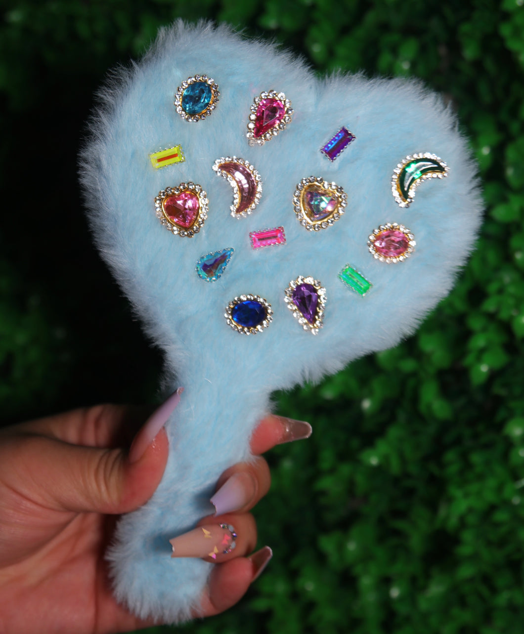 BLUE HEART PLUSH MIRROR