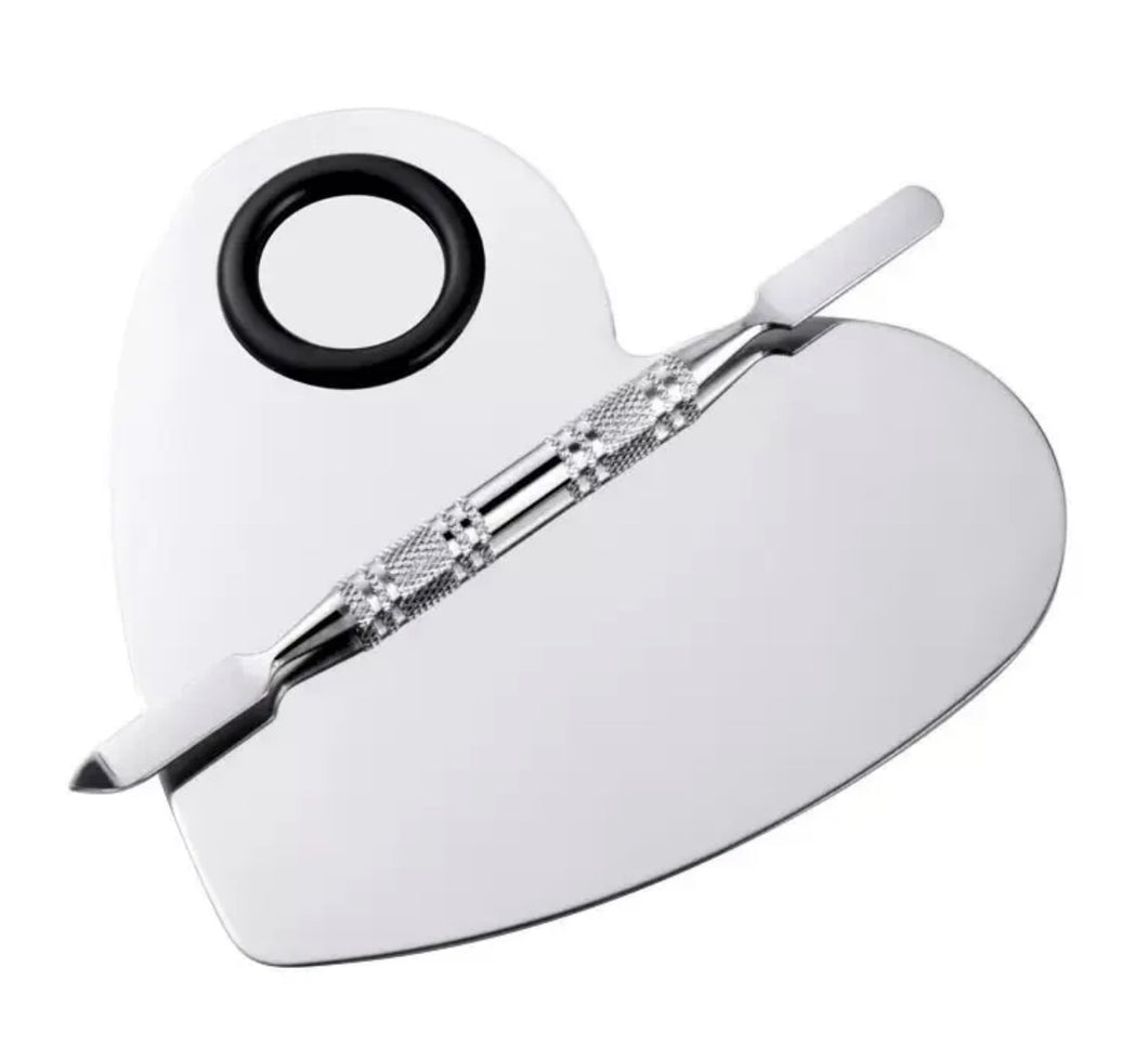 HEART SHAPE STAINLESS STEEL MIXING PALETTE