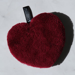 REUSABLE MICROFIBER MAKEUP REMOVER HEART PUFF