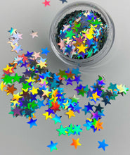 Load image into Gallery viewer, IRIS SILVER HOLOGRAPHIC STAR COSMIC GLITTER
