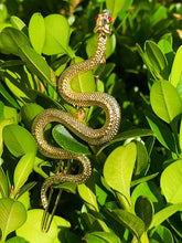 Load image into Gallery viewer, Cascabel Snake Ruby Red Eye Hair Pin
