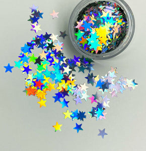 IRIS SILVER HOLOGRAPHIC STAR COSMIC GLITTER