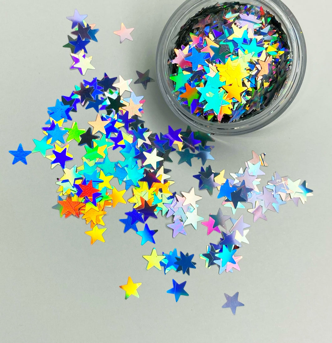 IRIS SILVER HOLOGRAPHIC STAR COSMIC GLITTER