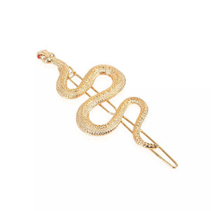 Cascabel Snake Ruby Red Eye Hair Pin