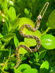 Cascabel Snake Emerald Eye Hair Pin
