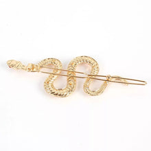 Load image into Gallery viewer, Cascabel Snake Ruby Red Eye Hair Pin

